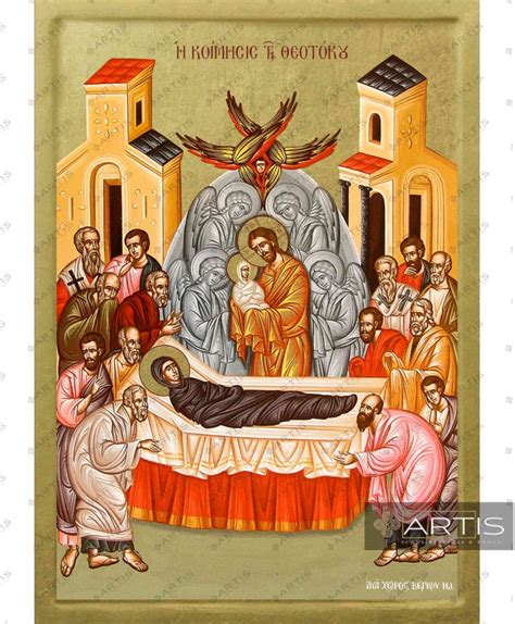 The Dormition of the Theotokos -  A Monumental Tableau Vivant Bathed in Gold and Azure!